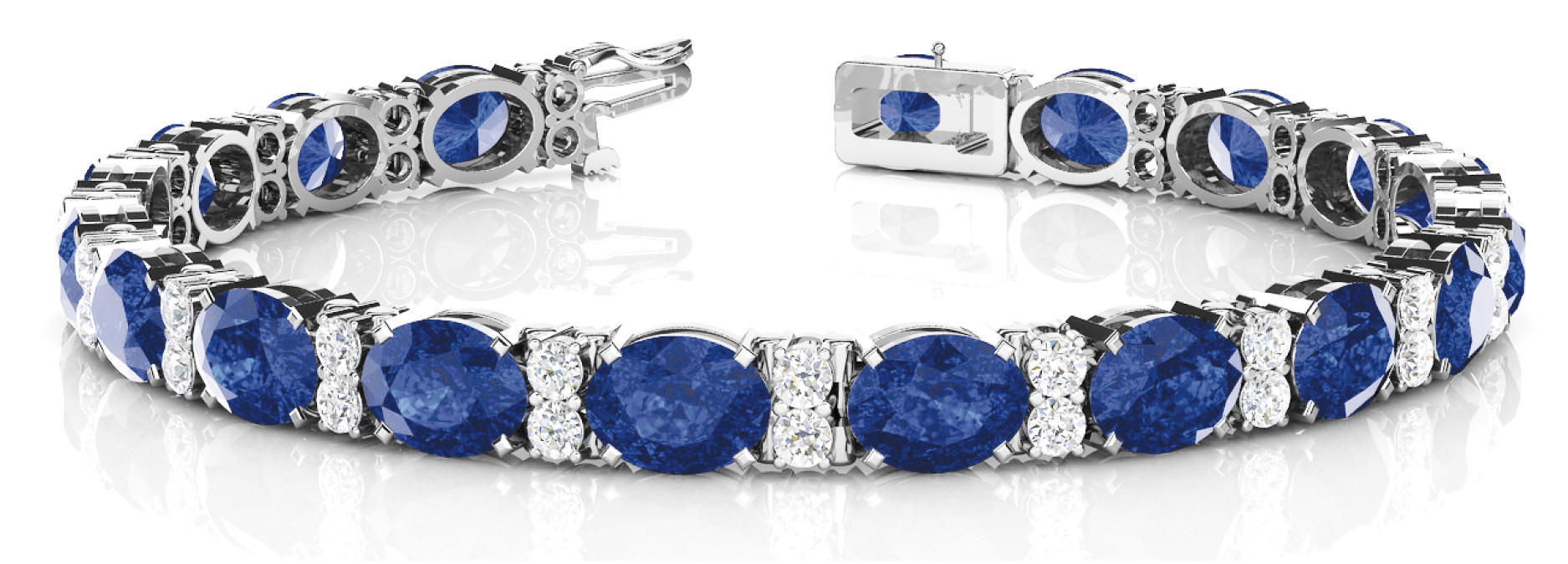Laleb Blue Sapphire  Diamond Bracelet