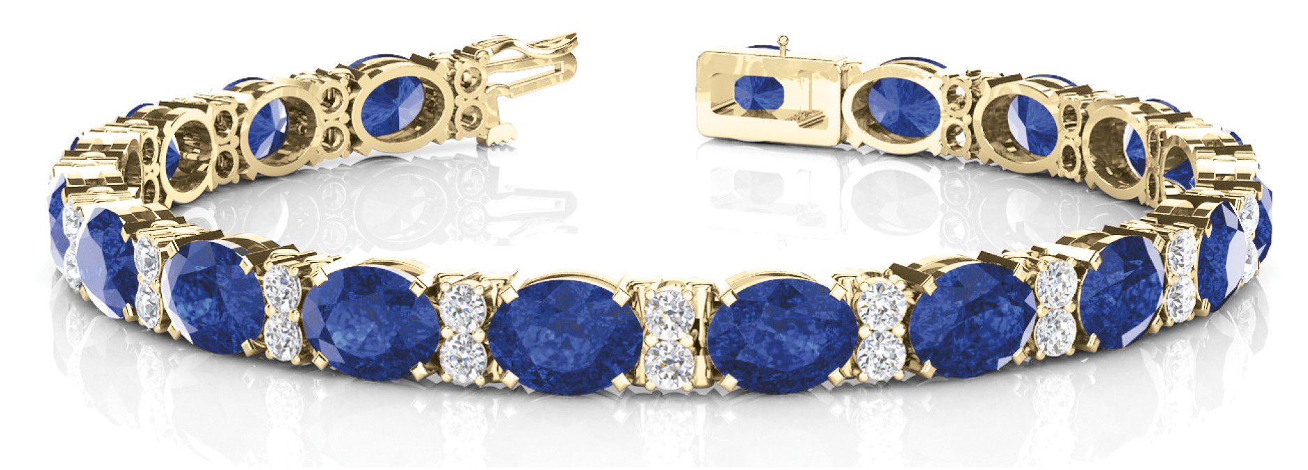 Laleb Blue Sapphire  Diamond Bracelet