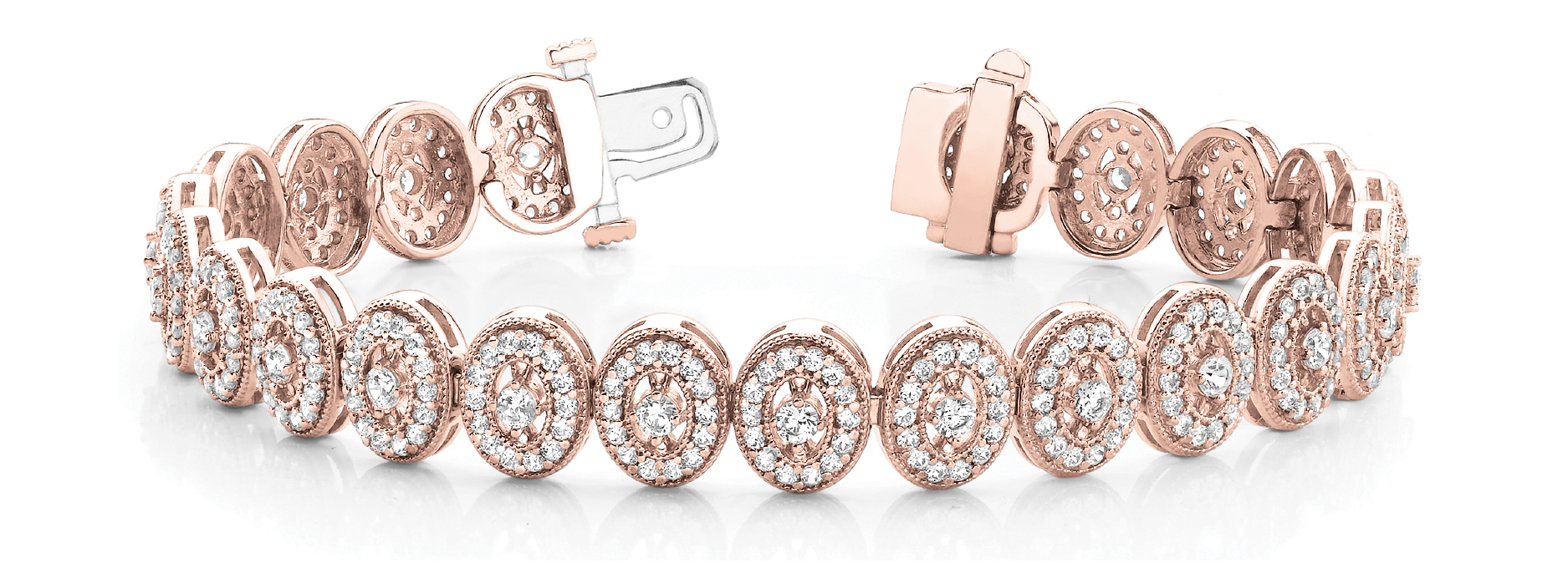 5.01 Ct Lab-Created Diamond Round Cut Maggie  Designer Bracelets in Silver 925