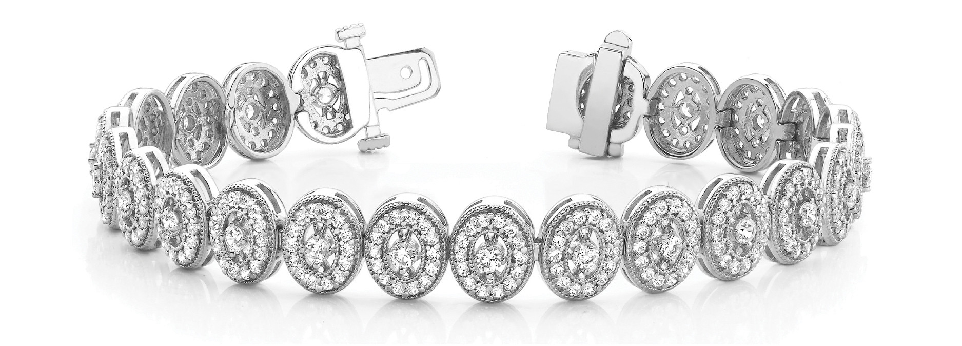 5.01 Ct Lab-Created Diamond Round Cut Maggie  Designer Bracelets in Silver 925