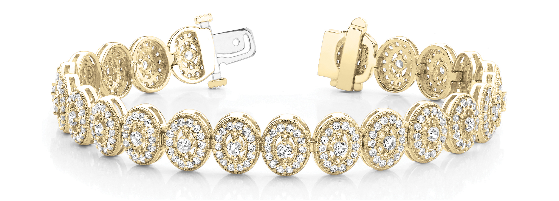 5.01 Ct Lab-Created Diamond Round Cut Maggie  Designer Bracelets in Silver 925
