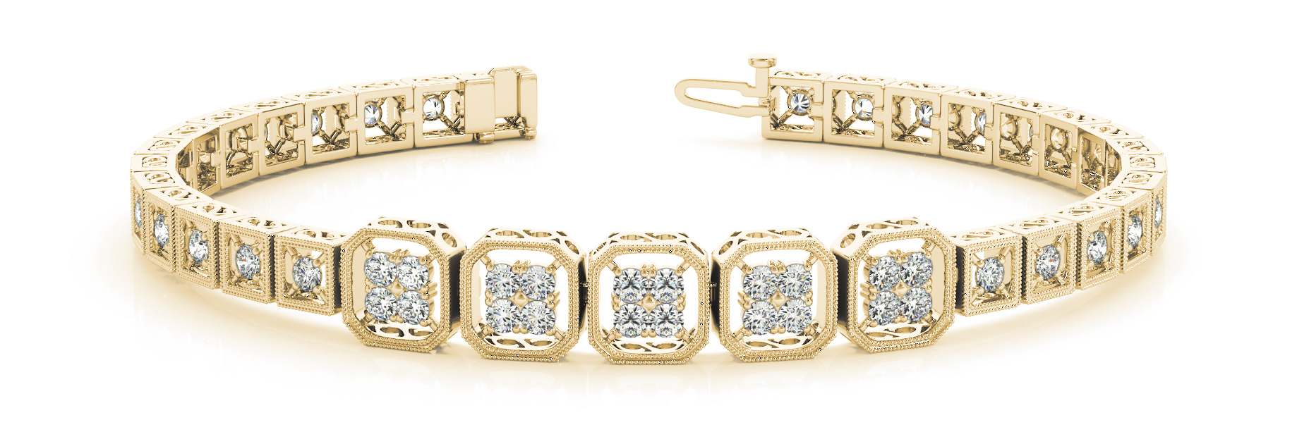 1.44 Ct Lab-Created Diamond Round Cut Mary  Designer Bracelets in Silver 925