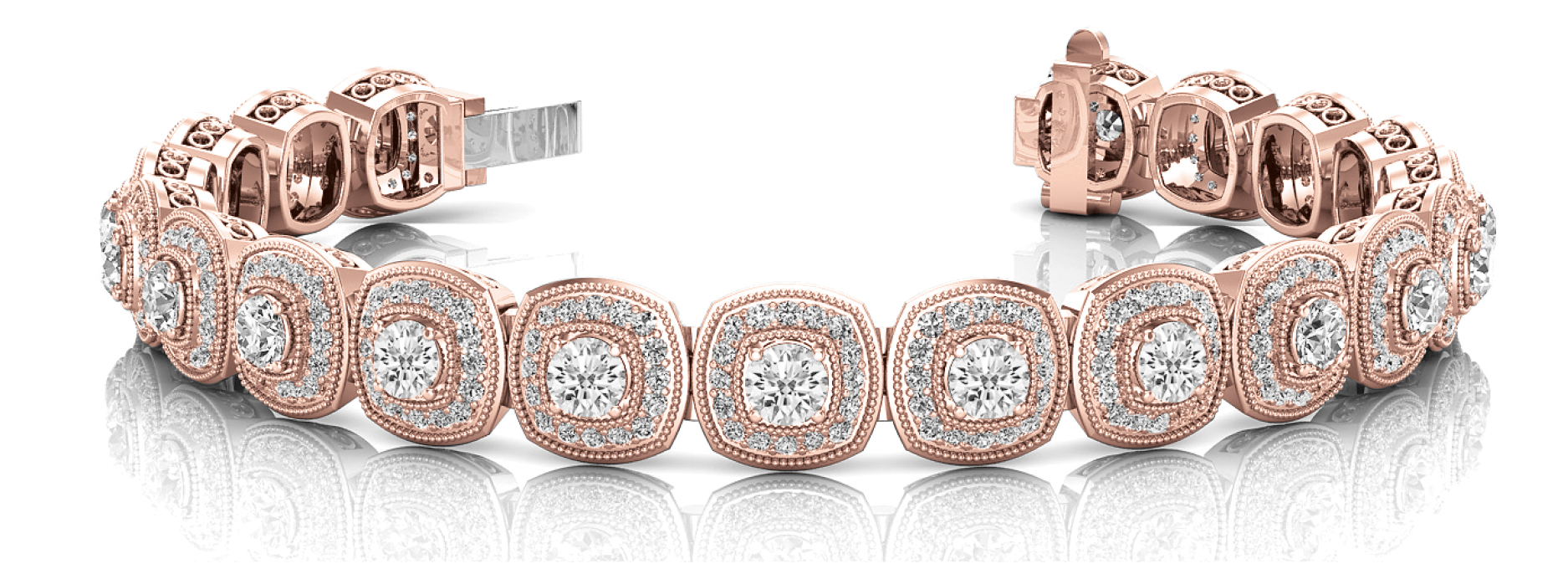 1.5 Ct Natural Round Cut Vaeda  Diamond Tennis Bracelets in Silver 925