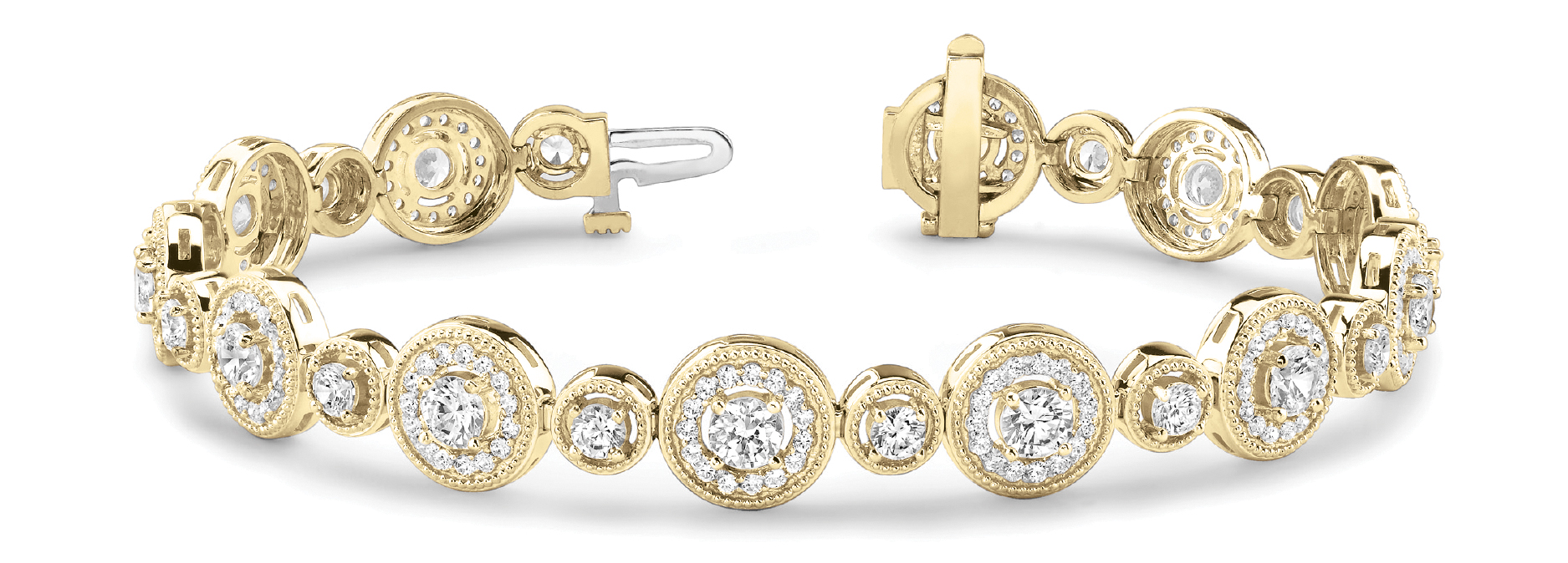 4.31 Ct Lab-Created Diamond Round Cut Palmer Designer Bracelets in Silver 925