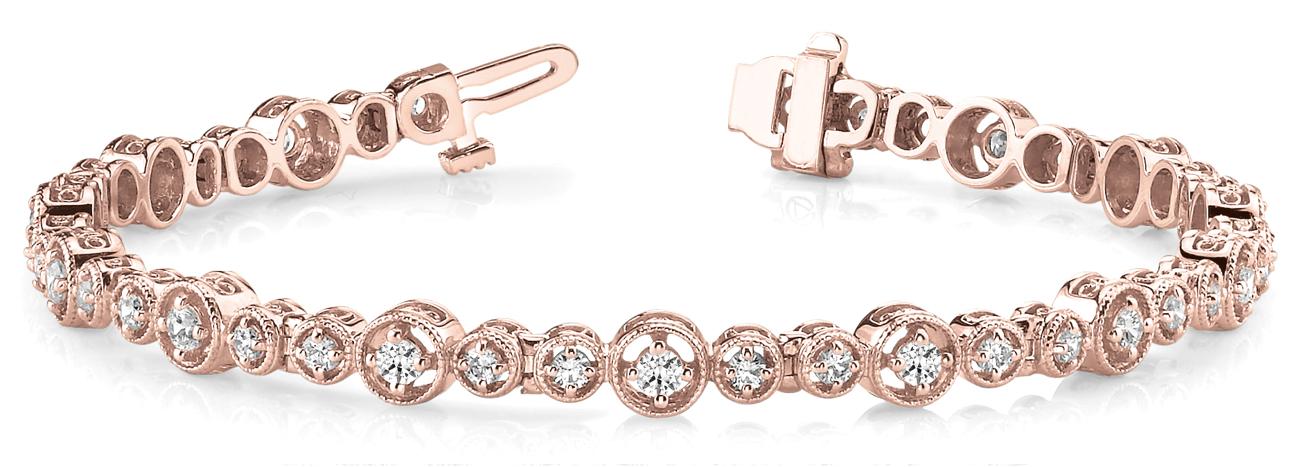 1.76 Ct Lab-Created Diamond Round Cut Everly  Designer Bracelets in Silver 925