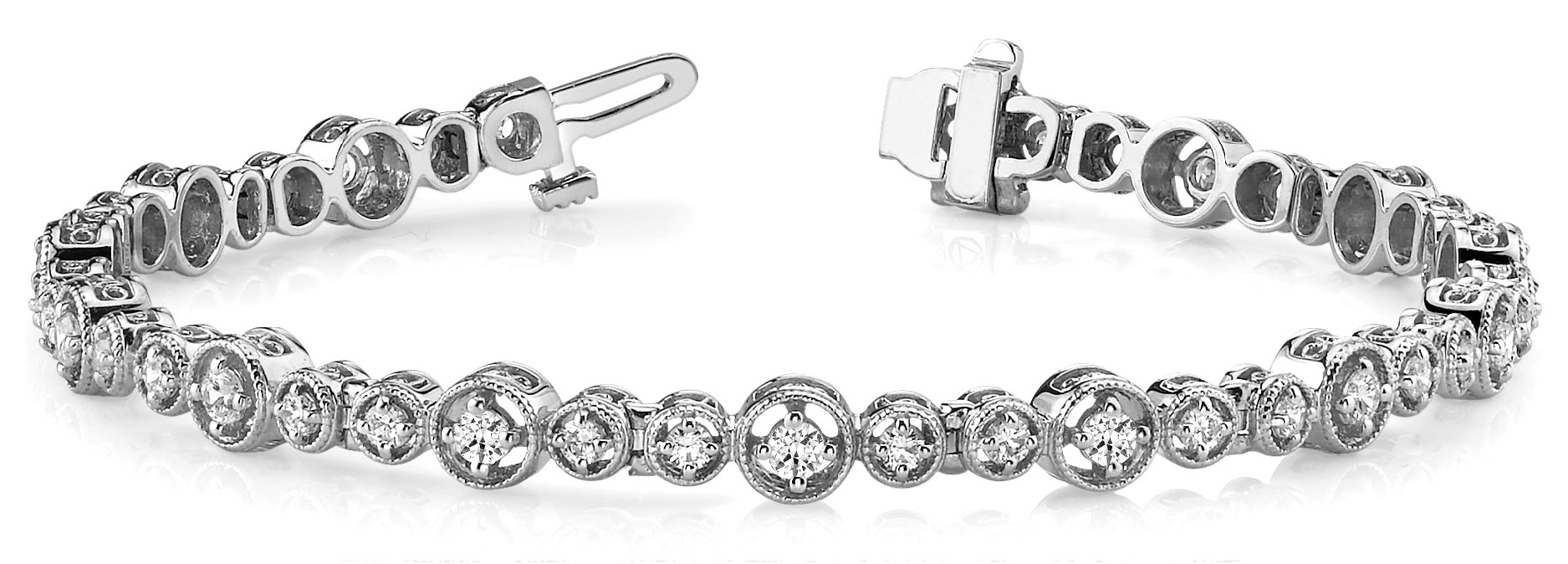 1.76 Ct Lab-Created Diamond Round Cut Everly  Designer Bracelets in Silver 925