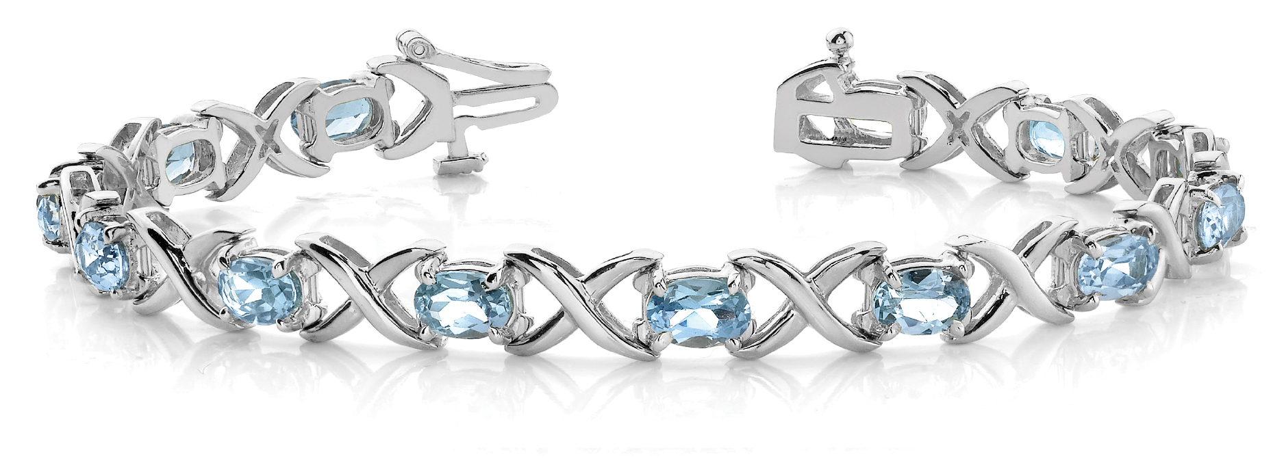 Valerie Aquamarine XO  Diamond Bracelet