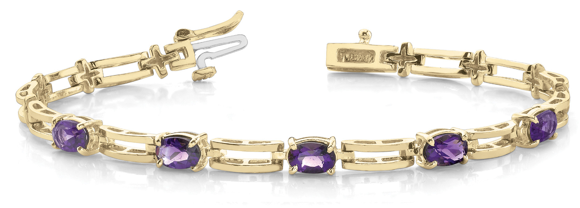 0.6 Ct Amethyst Oval Cut Archie  Diamond Bangles Bracelets in Silver 925