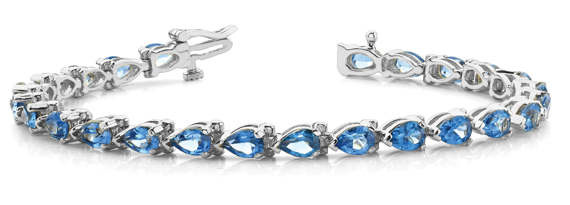 7 Ct Blue Topaz Pear Cut Vega  Bracelets in Silver 925