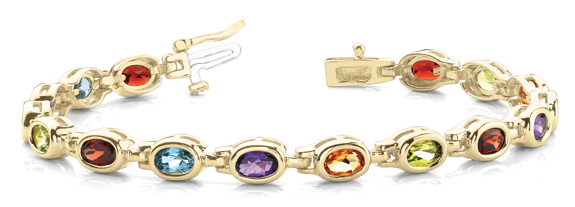 9.6 Ct Rainbow Sapphire Oval Cut Valkyrie  Diamond Tennis Bracelets in Silver 925