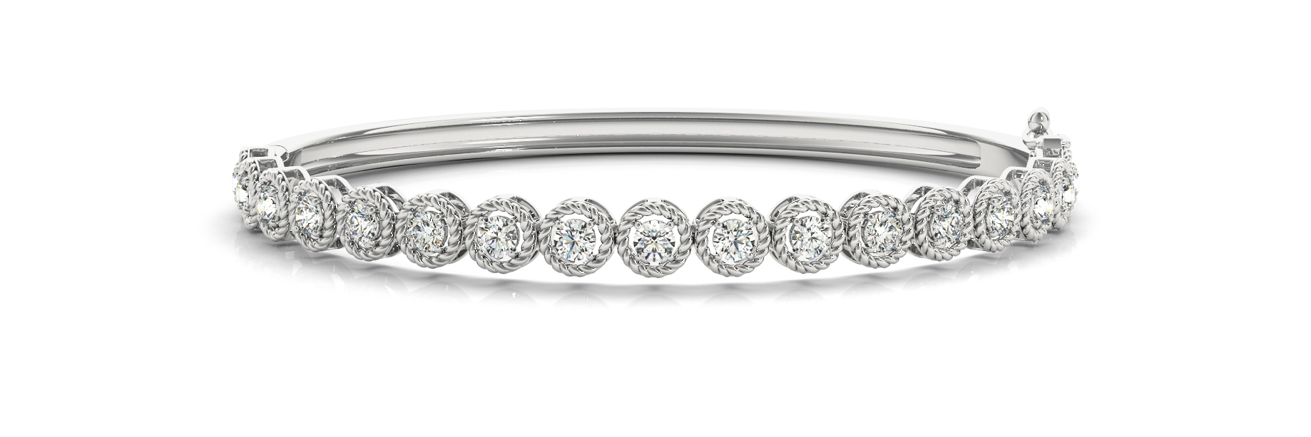 Viva Natural 4 Prong Set Diamond Bangle