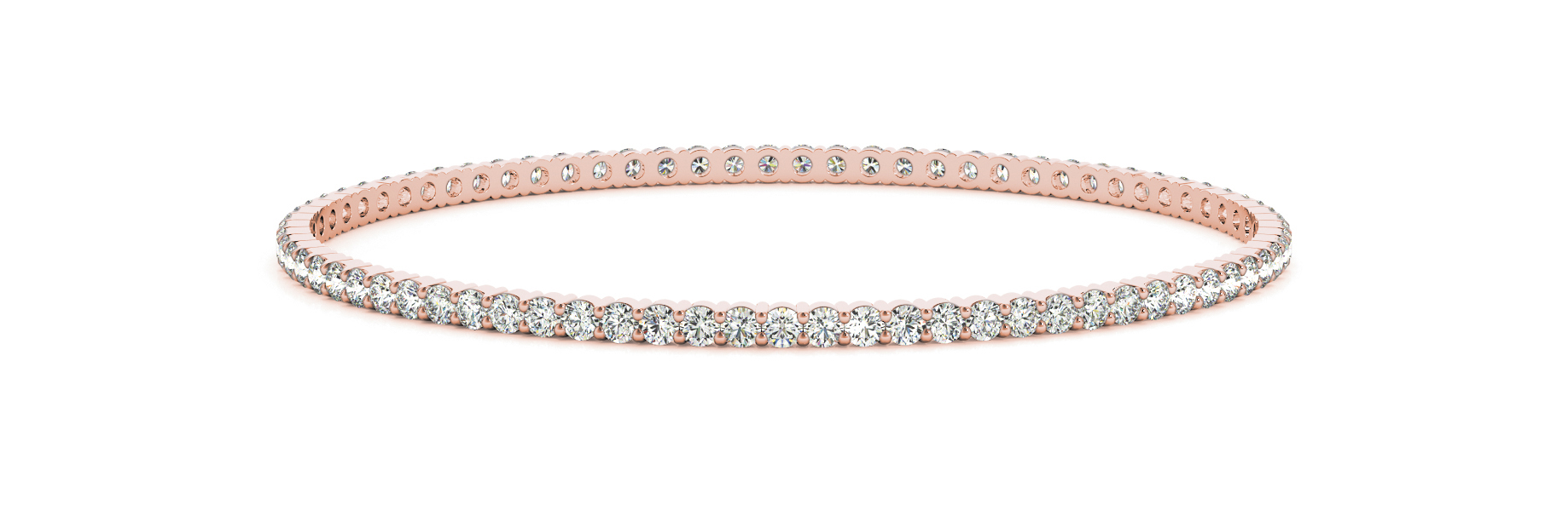 Robyn Lab Grown Rose Gold Shared Prong Setting Diamond Bangle Bracelet