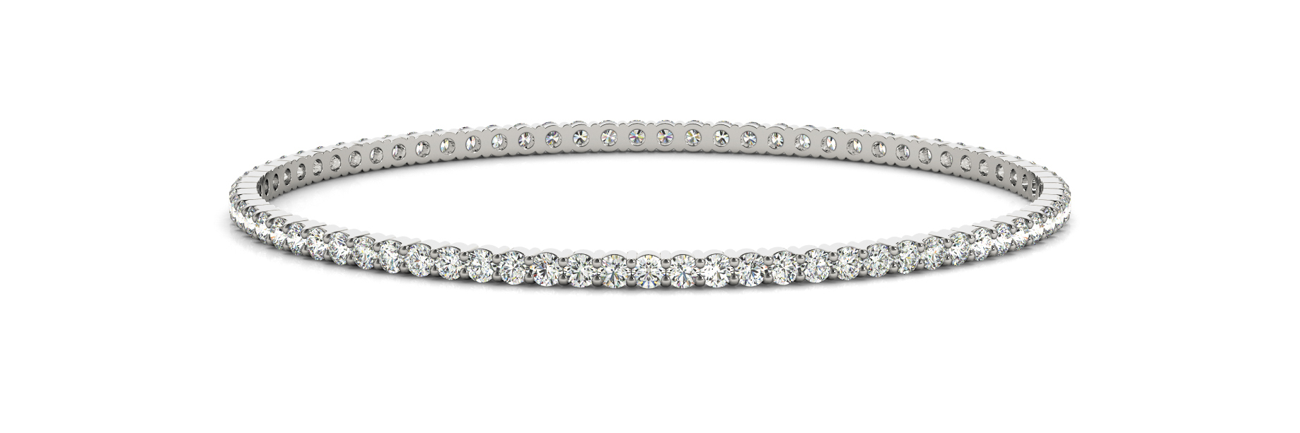 1.71 Ct Lab-Created Round Cut Robyn Diamond Bangles Bracelets in Silver 925