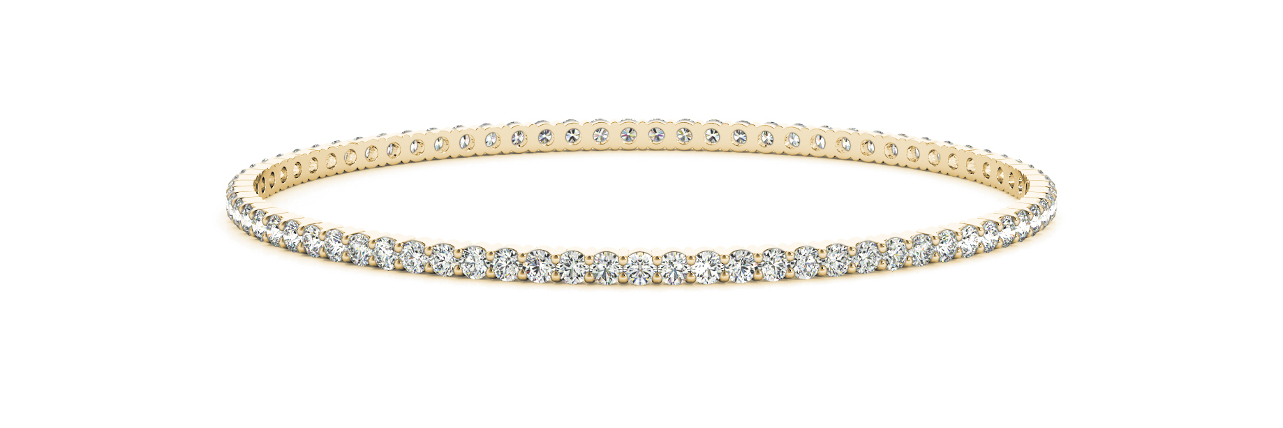 Robyn Lab Grown Yellow Gold Shared Prong Setting Diamond Bangle Bracelet
