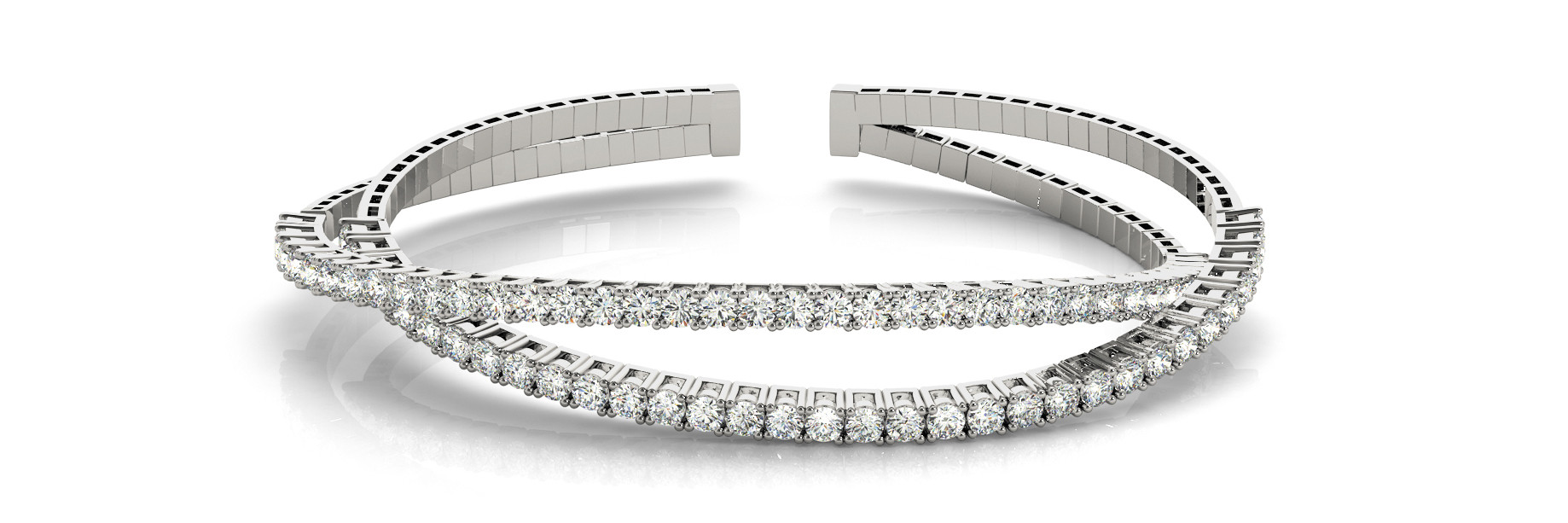 3.2 Ct Lab-Created Round Cut Tegan Diamond Bangles Bracelets in Silver 925