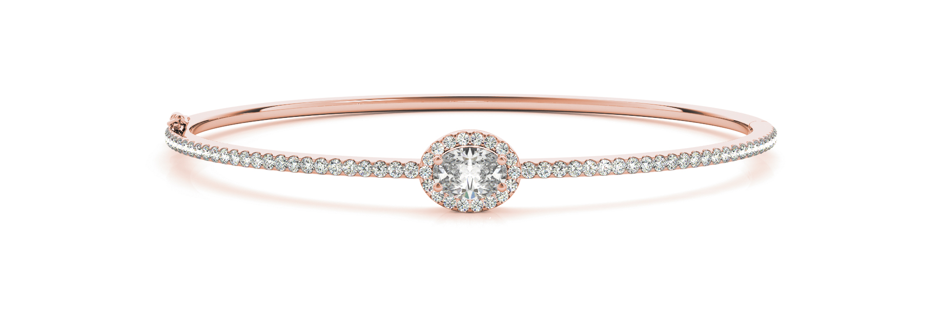 Florence Lab Grown Rose Gold Bezel Setting  Diamond Bangle Bracelet
