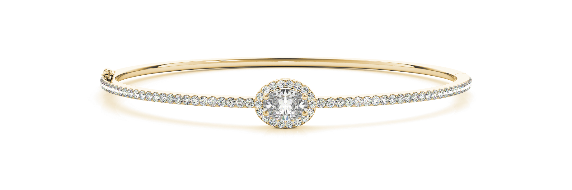 Florence Lab Grown Yellow Gold Bezel Setting  Diamond Bangle Bracelet