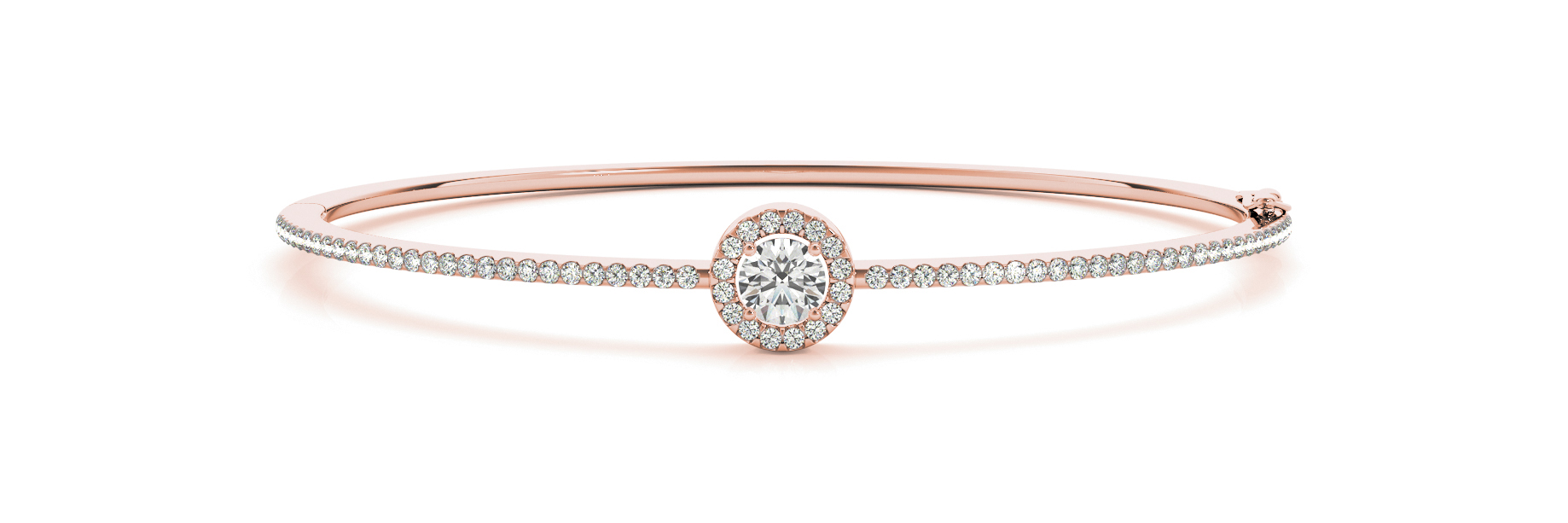 Vana Lab Grown Rose Gold 4 Prong Set Diamond Bangle