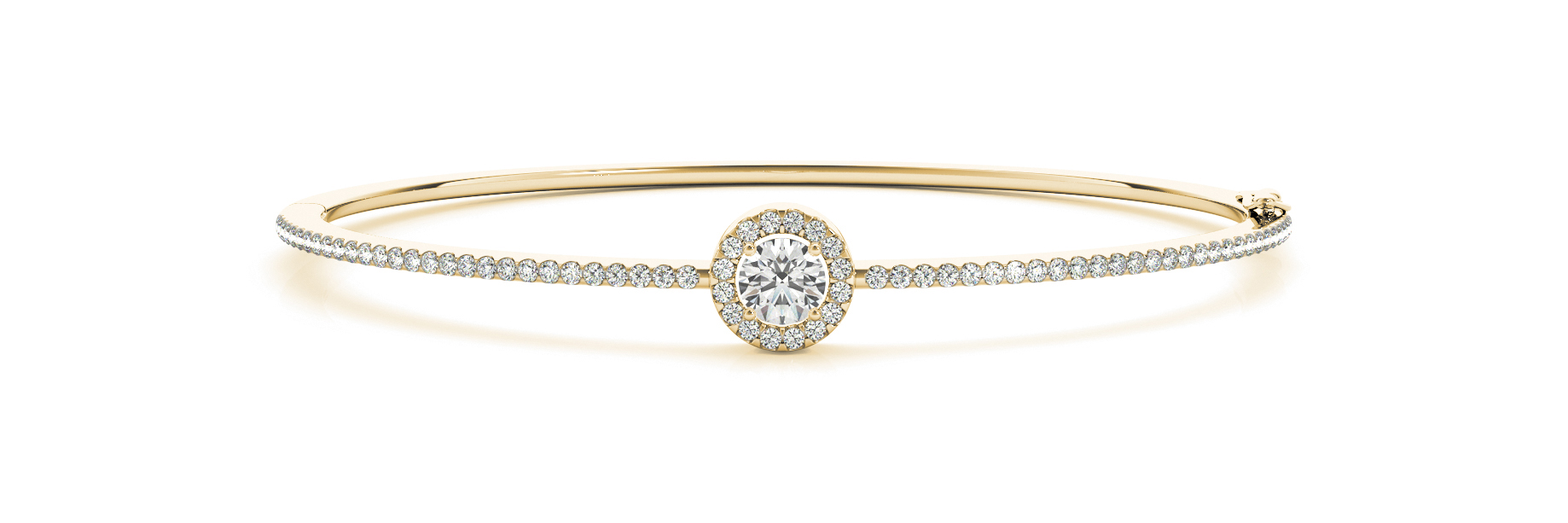 Vana Lab Grown Yellow Gold 4 Prong Set Diamond Bangle
