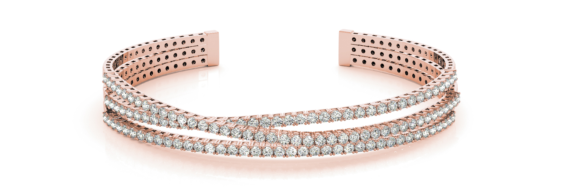 3.45 Ct Lab-Created Louisa Diamond Bangles Bracelets in Silver 925