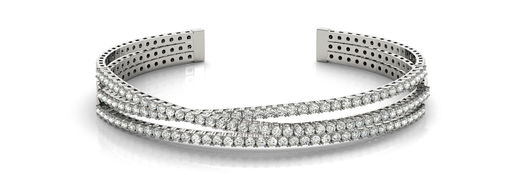 3.45 Ct Lab-Created Louisa Diamond Bangles Bracelets in Silver 925