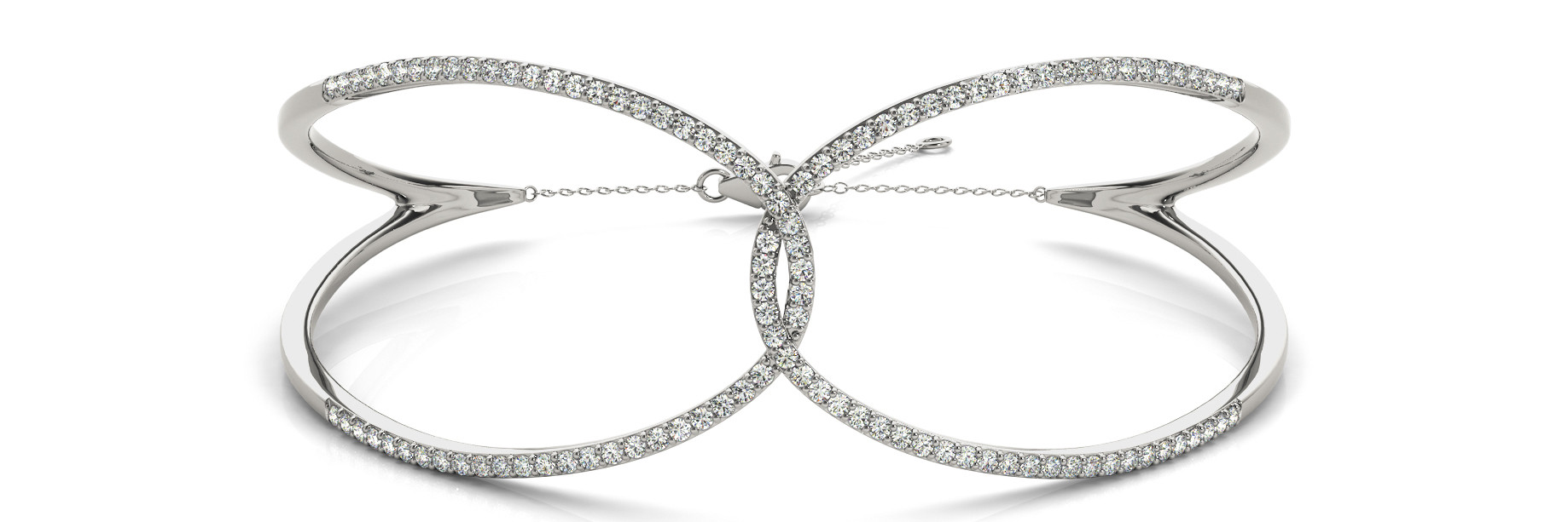 0.63 Ct Lab-Created Round Cut Lexie Diamond Bangles Bracelets in Silver 925