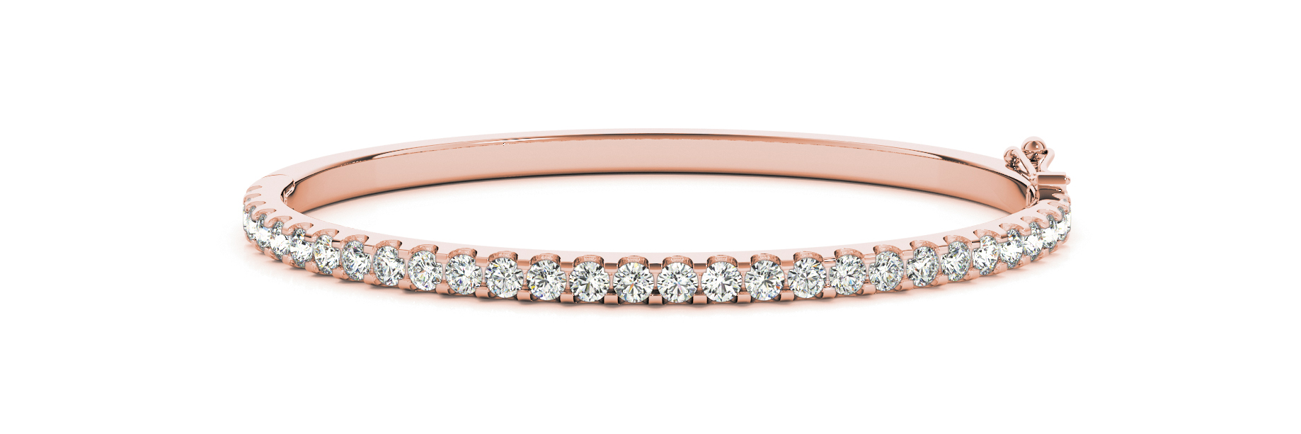 Lydia Lab Grown Rose Gold Channel Setting  Diamond Bangle Bracelet