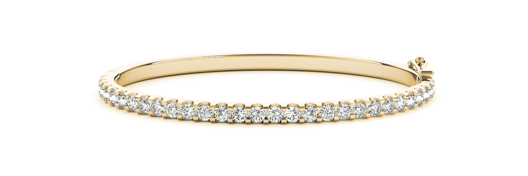 Lydia Lab Grown Yellow Gold Channel Setting  Diamond Bangle Bracelet