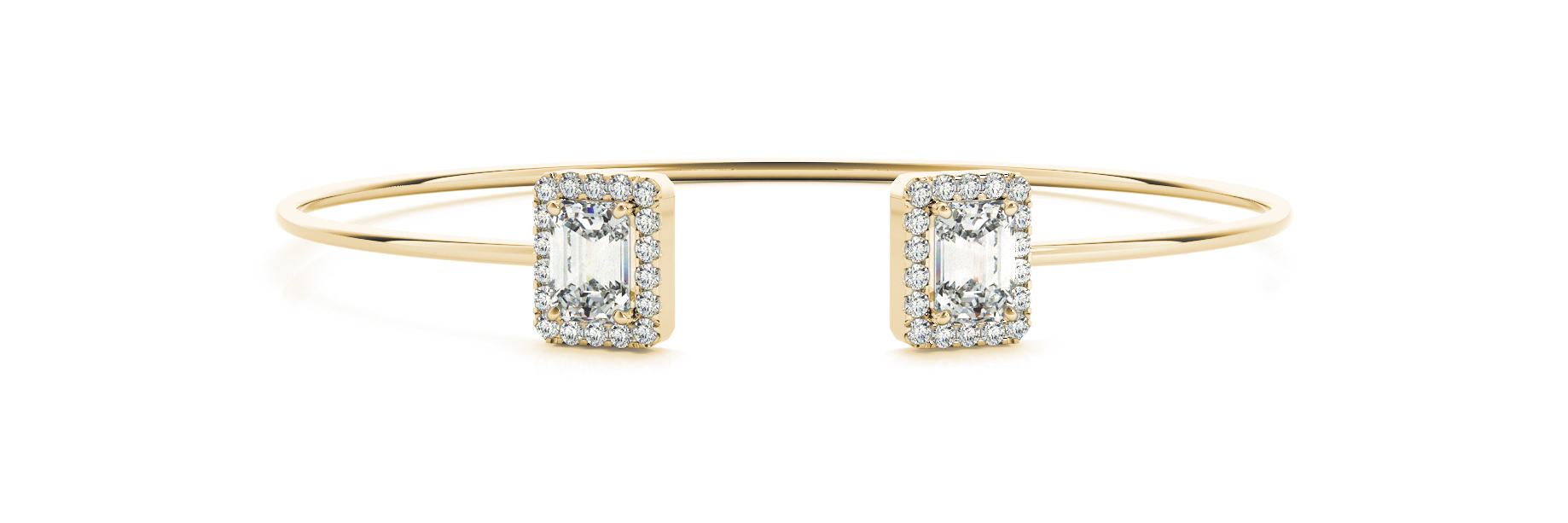 0.7 Ct Lab-Created Emerald Cut Althea Diamond Bangles Bracelets in Silver 925