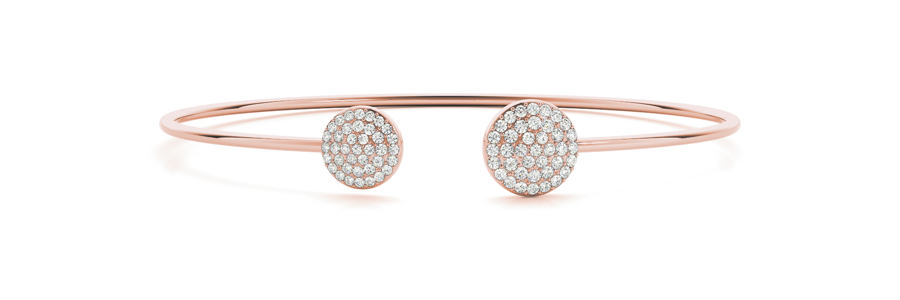 Vedanshi Lab Grown Rose Gold Pave Set Diamond Bangle