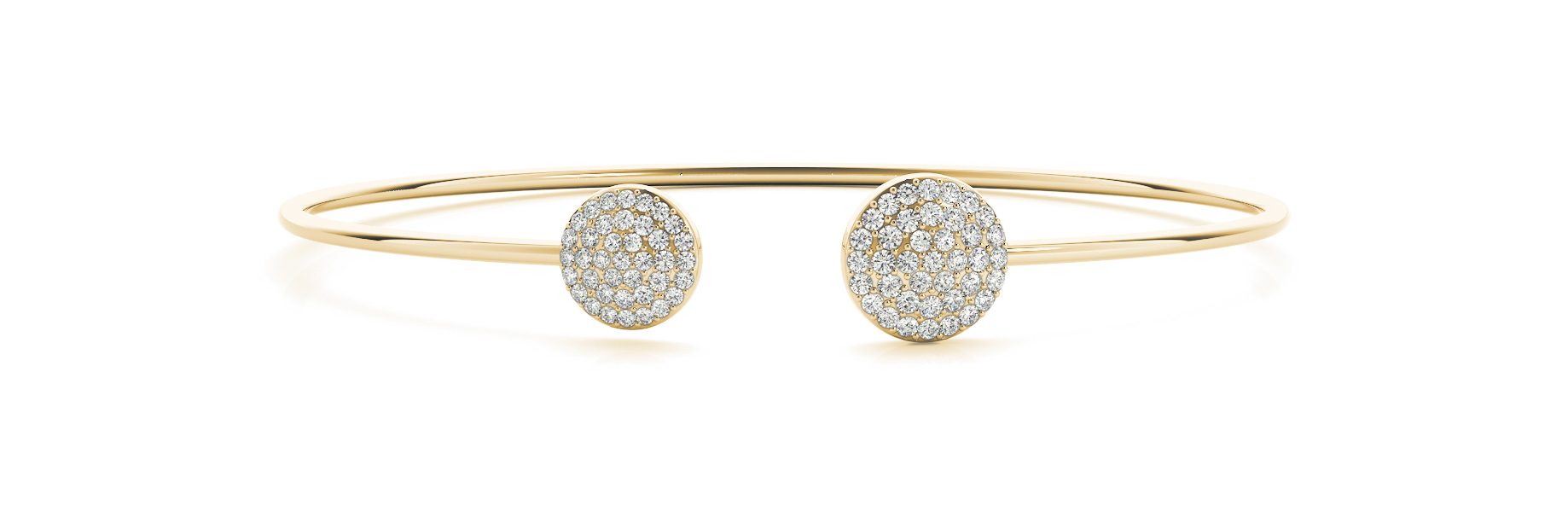 Vedanshi Lab Grown Yellow Gold Pave Set Diamond Bangle