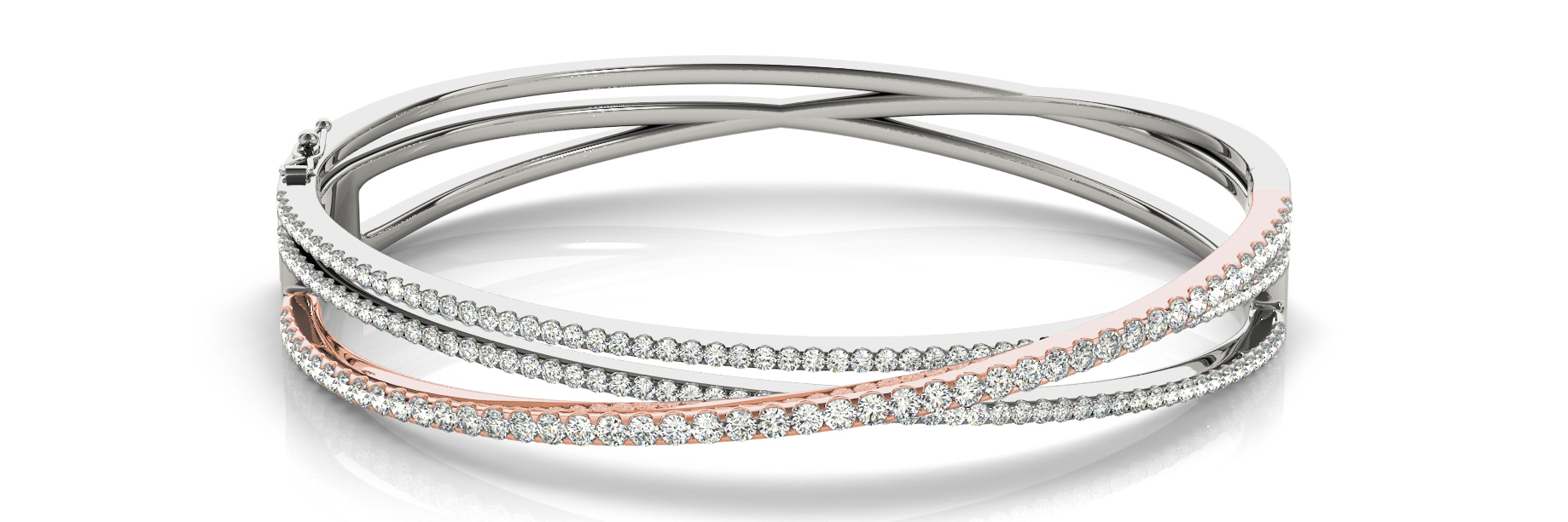 2.25 Ct Natural Round Cut Vasilisa  Diamond Bangles in Silver 925