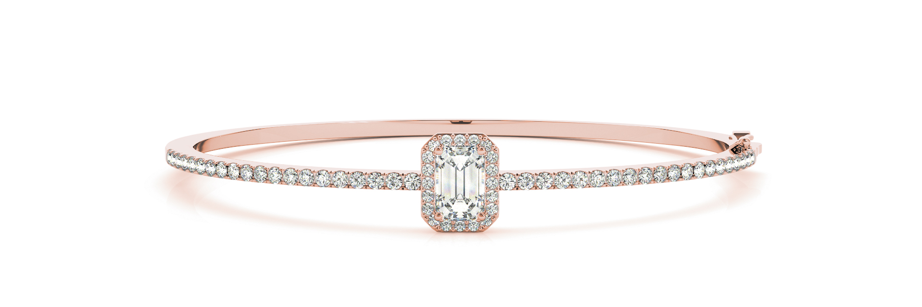Reuben Lab Grown Rose Gold Bezel Setting  Diamond Bangle Bracelet