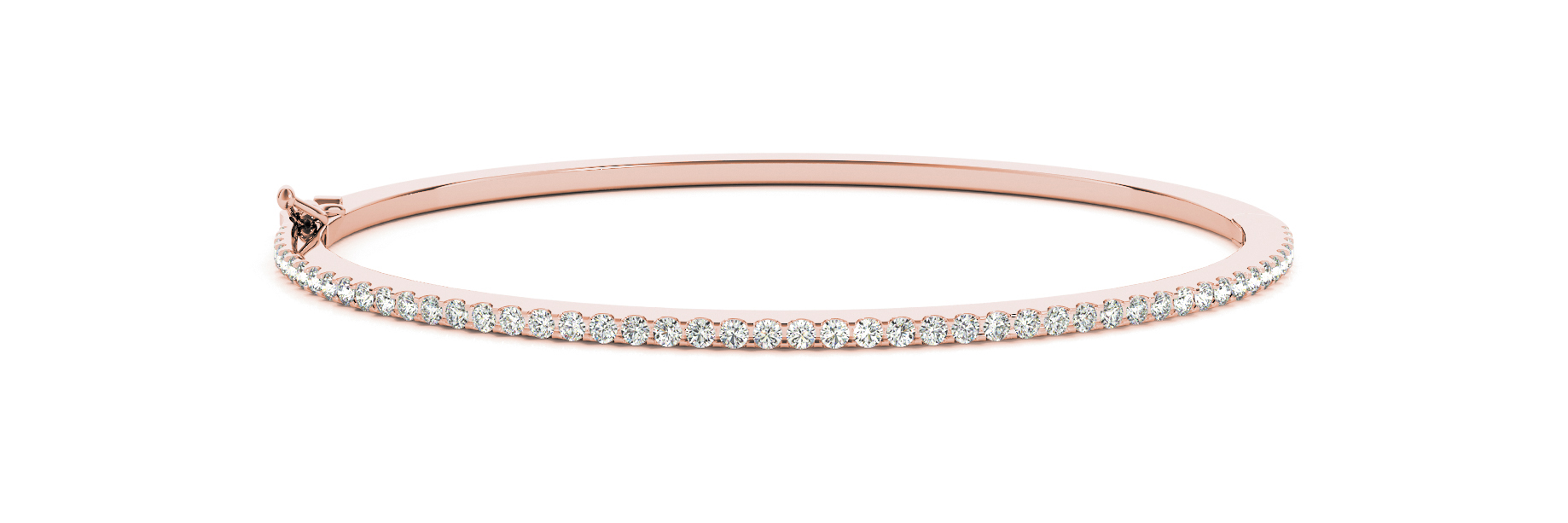 Frederick Lab Grown Rose Gold Channel Setting  Diamond Bangle Bracelet