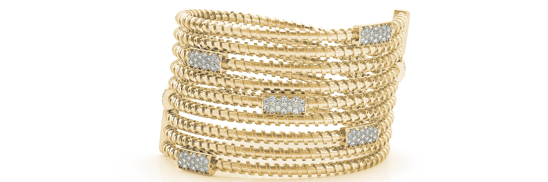 Nalani Lab Grown Yellow Gold Diamond Bangle Bracelet