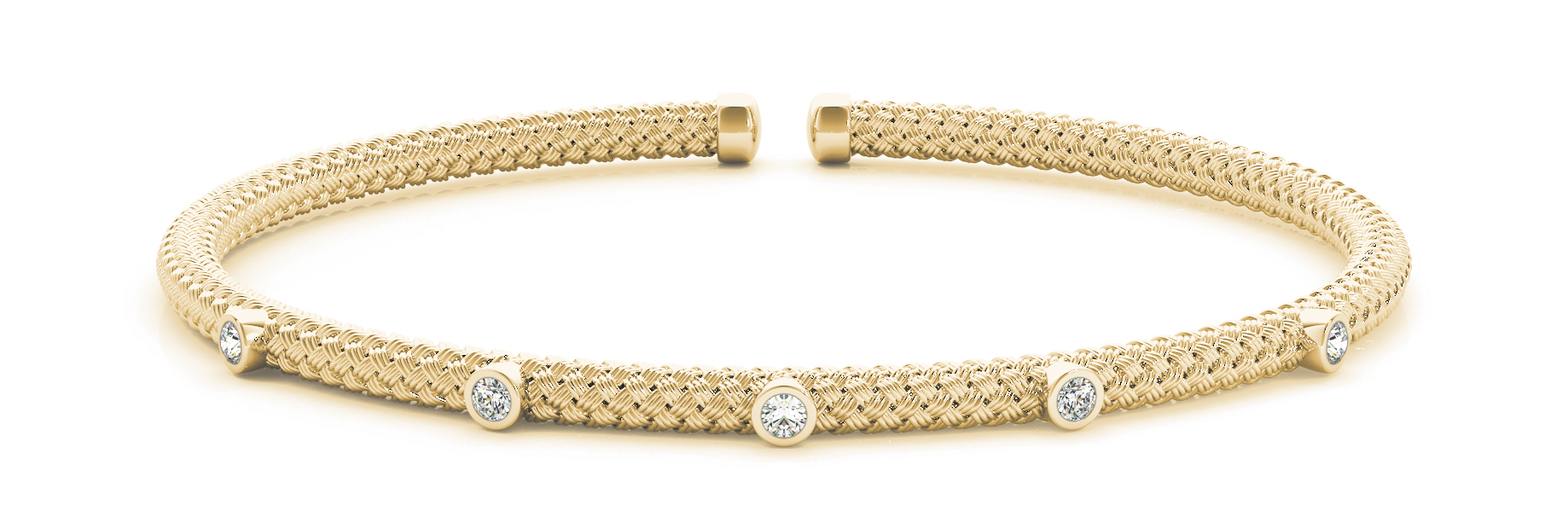 Veeksha Natural Yellow Gold Bezel Set Diamond Bangle
