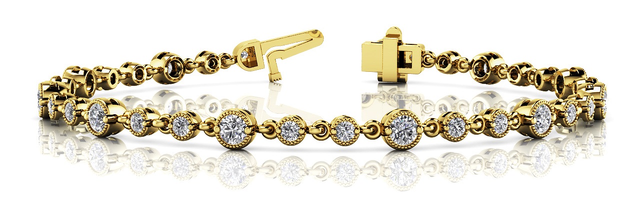 Viridiana Lab-Created Milgrain Set Diamond Bracelet