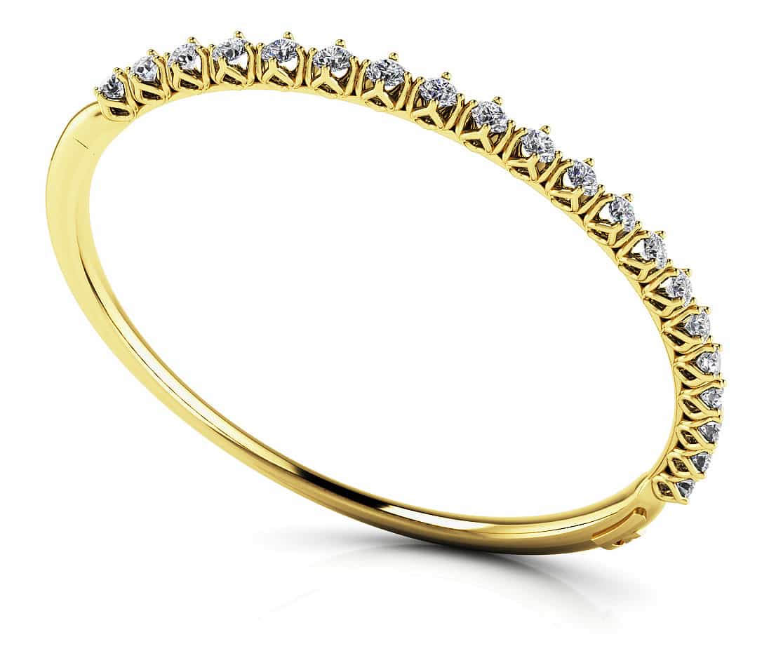 2.6 Ct Natural Round Cut Venecia  Diamond Bangles in Silver 925