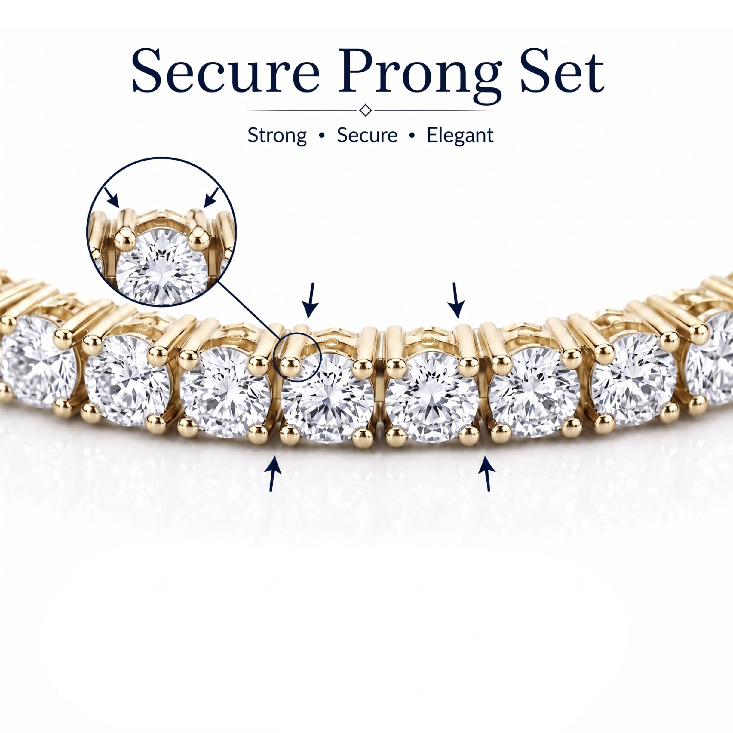 Delilah 2.15ct Round Cut 4 Prong Diamond Tennis Bracelet | Sunshine Diamonds