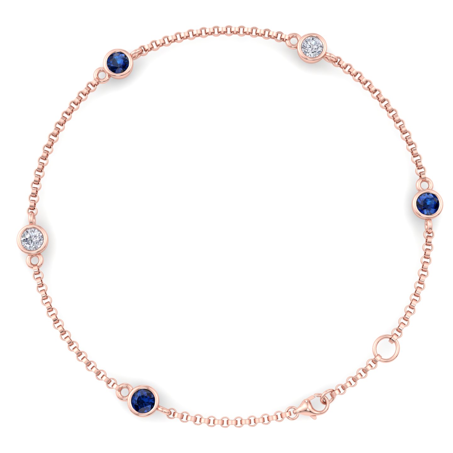 Roshael Blue Sapphire  Diamond Bracelet