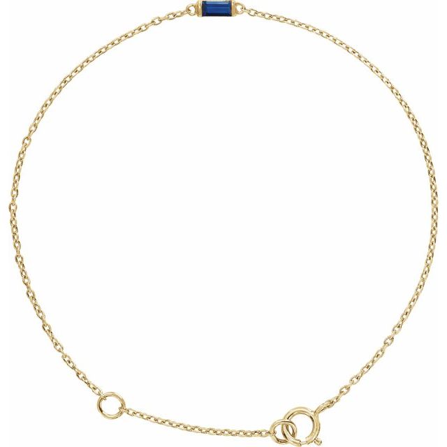 0.18 Ct Blue Sapphire Baguette Cut Tullia  Bracelets in Silver 925