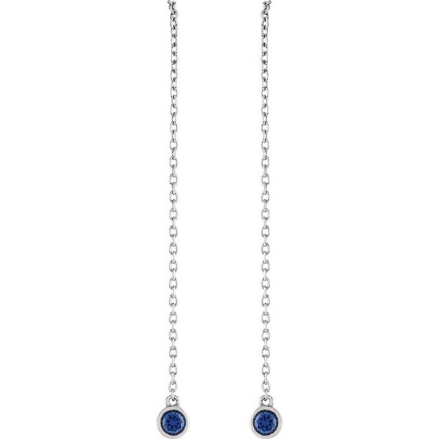 0.22 Ct Blue Sapphire Round Cut Thang  in Silver 925