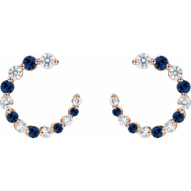 Taye Blue Sapphire  Diamond Earrings