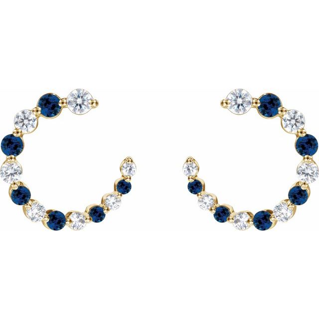 Taye Blue Sapphire  Diamond Earrings