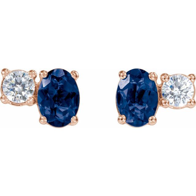 Tariana Blue Sapphire  Diamond Earrings
