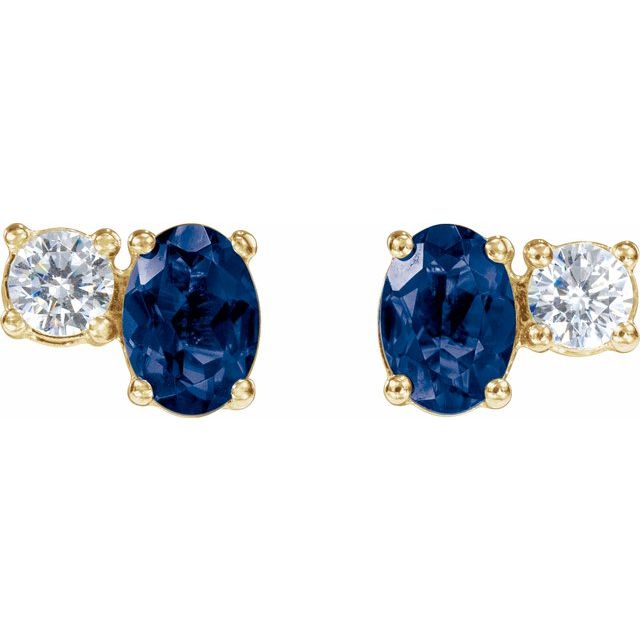 Tariana Blue Sapphire  Diamond Earrings