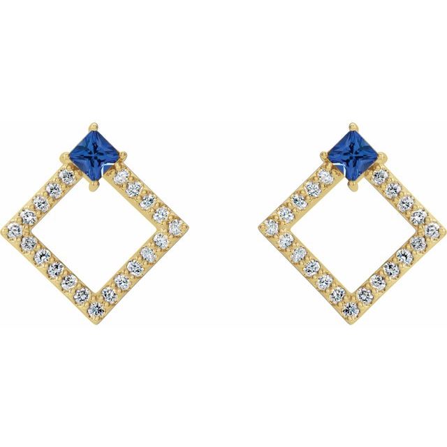 0.52 Ct Blue Sapphire Princess Cut Huette  in Silver 925