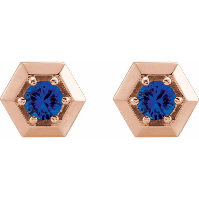 Hugga Blue Sapphire 6 Prong  Diamond Earrings