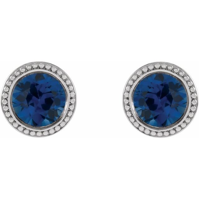 0.9 Ct Blue Sapphire Round Cut Teyah  in Silver 925