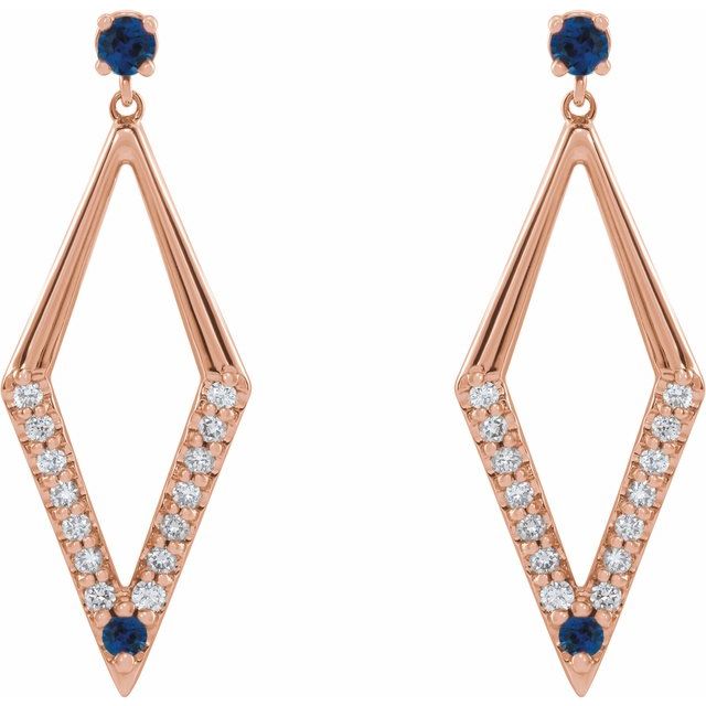 Truvy Blue Sapphire  Diamond Earrings